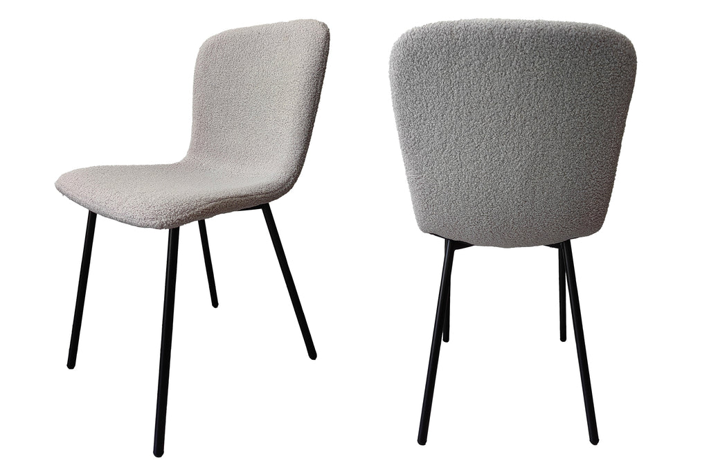 Sales Fever - Stuhl Bouclé Optik 4er Set Hellgrau#