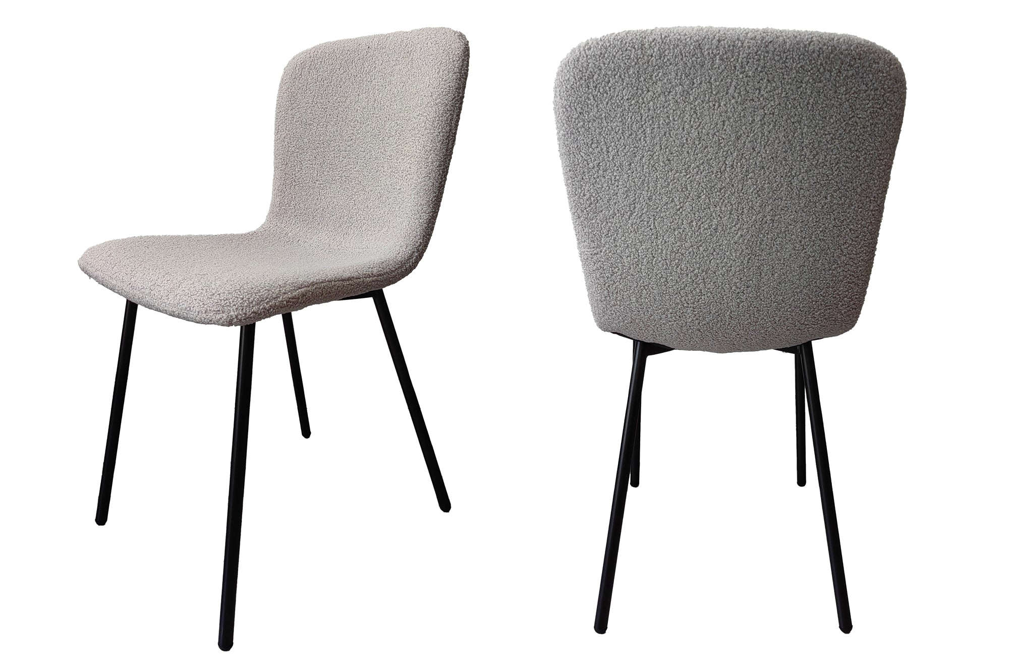 Sales Fever - Stuhl Bouclé Optik 4er Set Hellgrau#