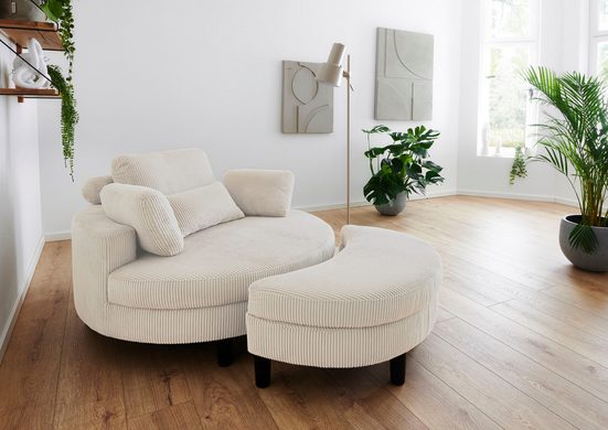 Loveseat Ravi - XXL Sessel mit Stauraumhocker Emden