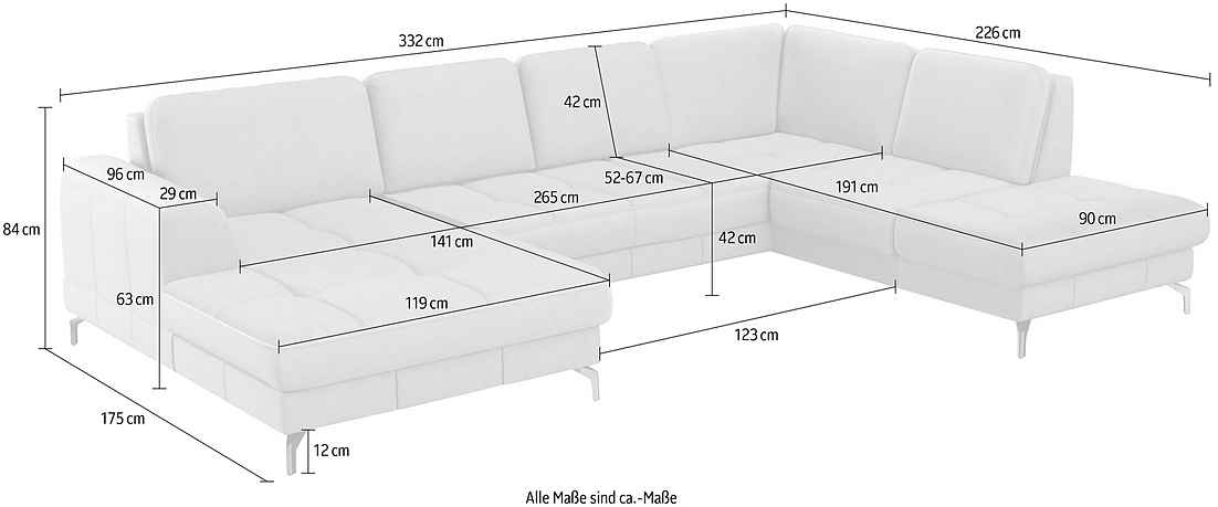 Wohnlandschaft Bendigo mit Sitztiefenverstellung