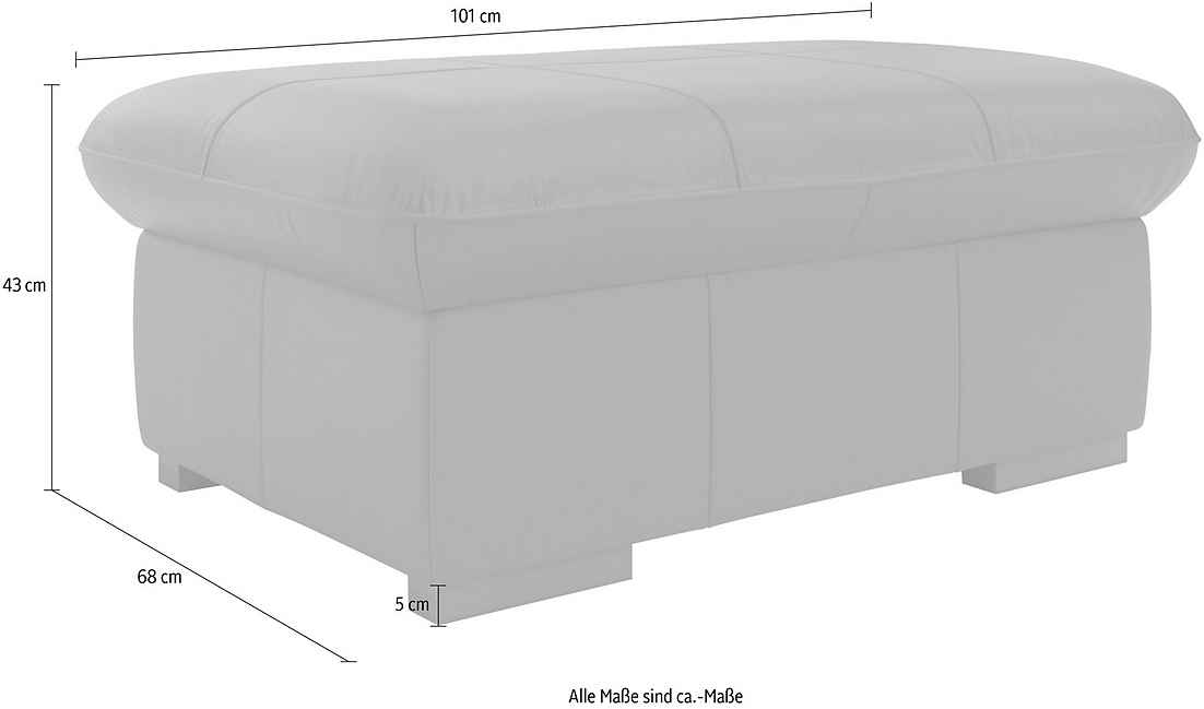 Hocker mit Stauraumfach - Naturleder