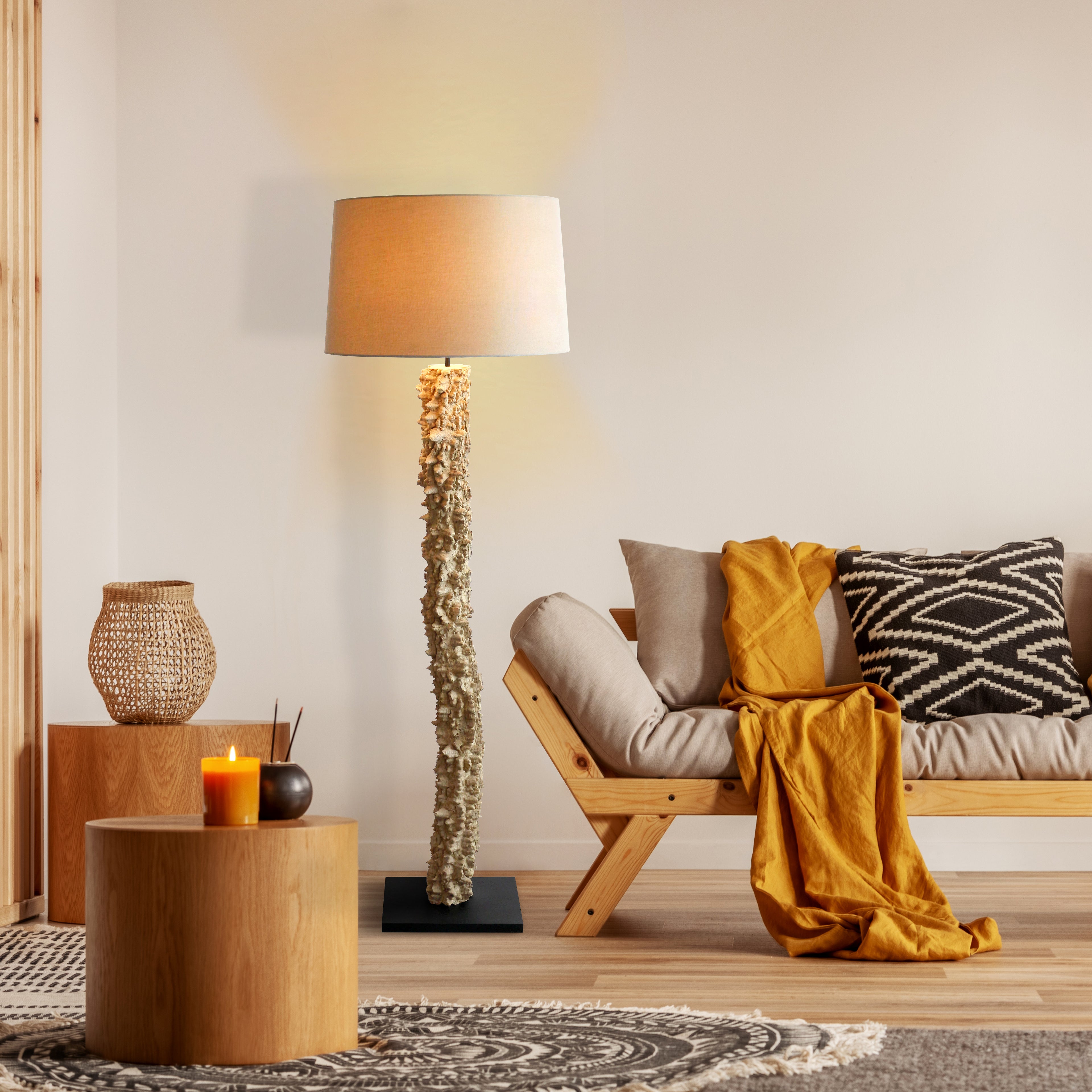 Sales Fever - Stehleuchte Treibholz Natur/Weiß 150 cm
