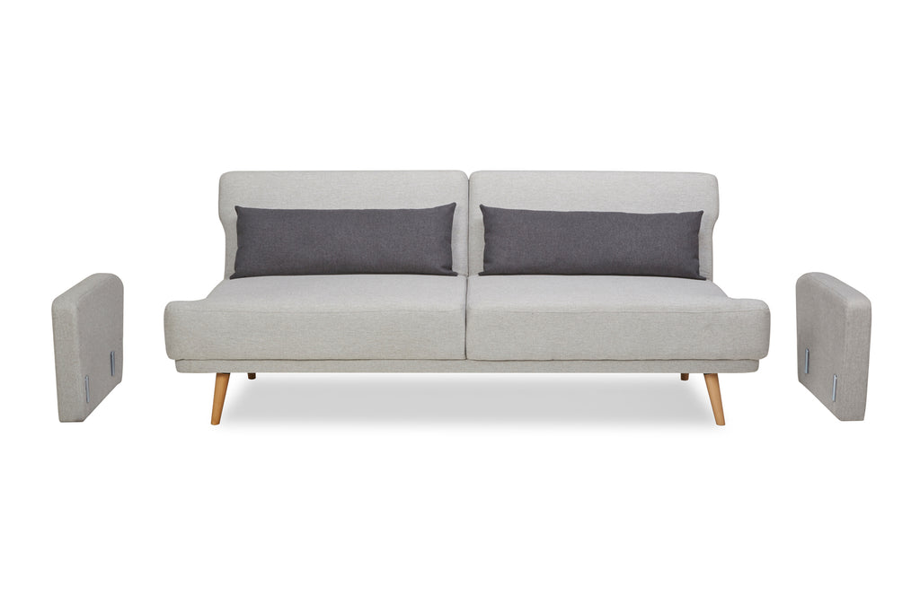 Sales Fever - 3-Sitzer Sofa Webstoff Grau