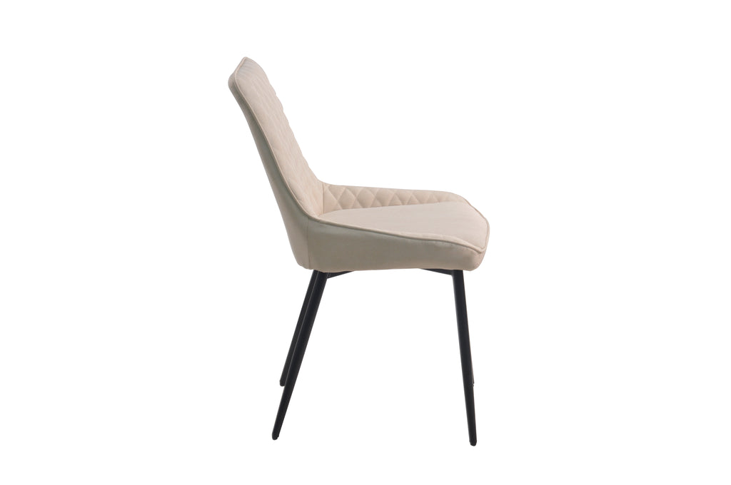 Möbilia - Stuhl, 2er-Set 52x56x86 cm beige, schwarz