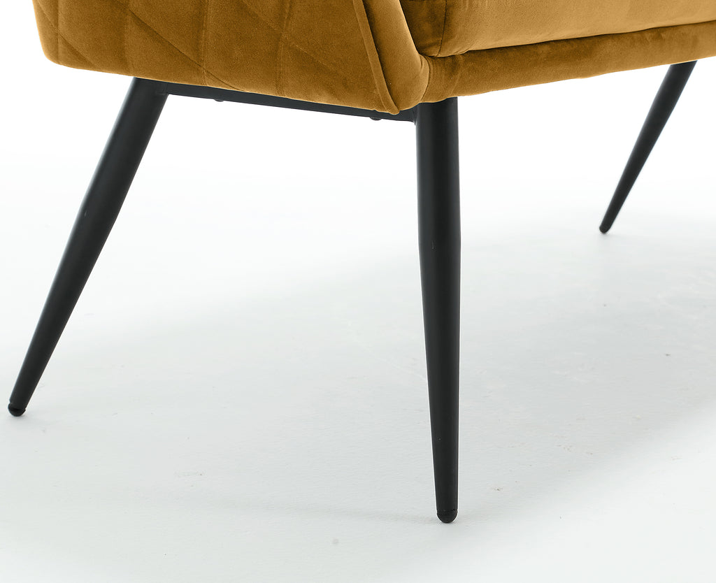 Sales Fever - Sitzbank 160 cm Samt Senfgelb