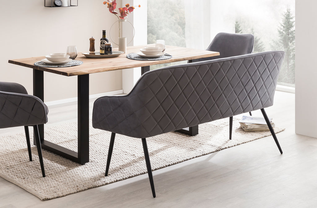 Sales Fever - Sitzbank 160 cm Samt Grau