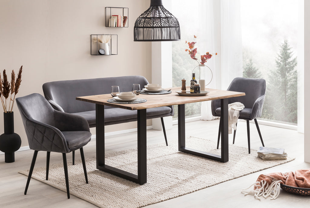 Sales Fever - Sitzbank 160 cm Samt Grau