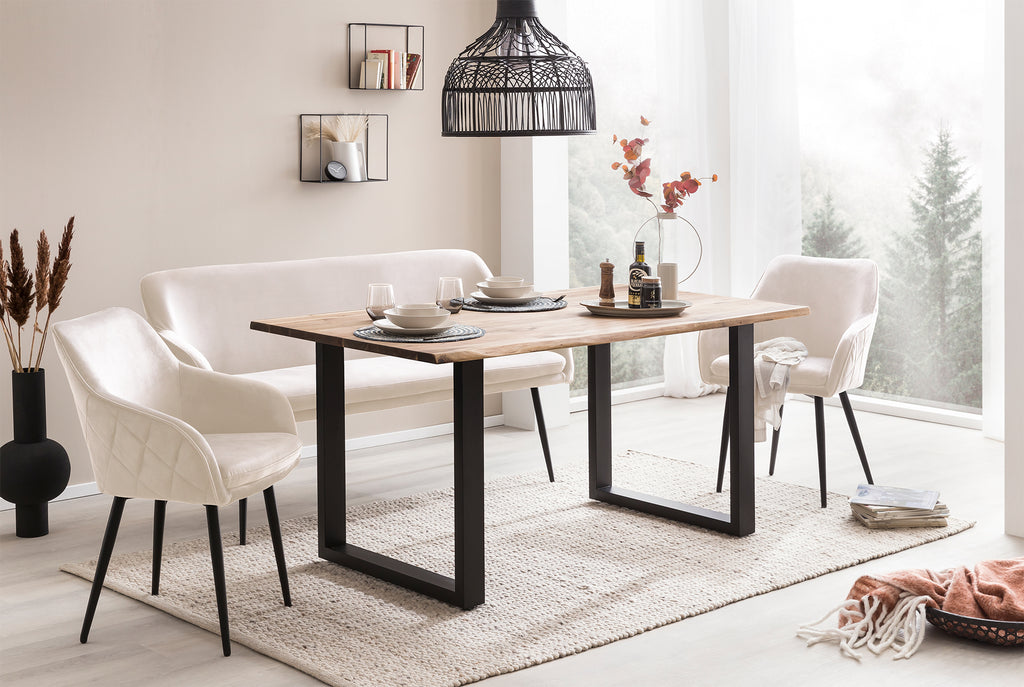 Sales Fever - Sitzbank 160 cm Samt Creme