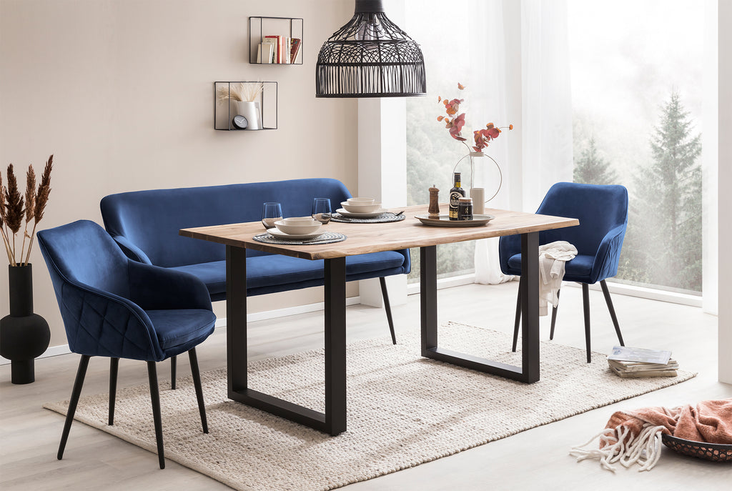 Sales Fever - Sitzbank 160 cm Samt Blau
