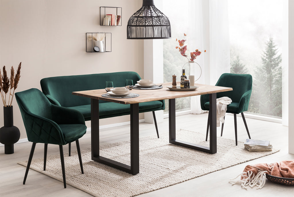 Sales Fever - Sitzbank 160 cm Samt Tannengrün