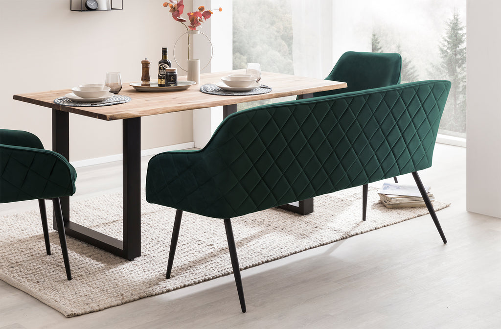 Sales Fever - Sitzbank 160 cm Samt Tannengrün