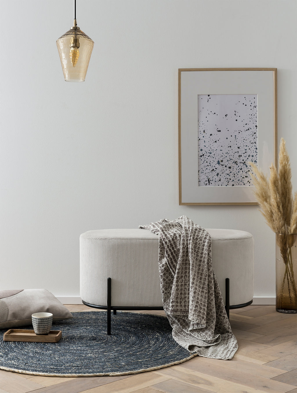 Sales Fever - Polsterhocker Cord Optik Beige