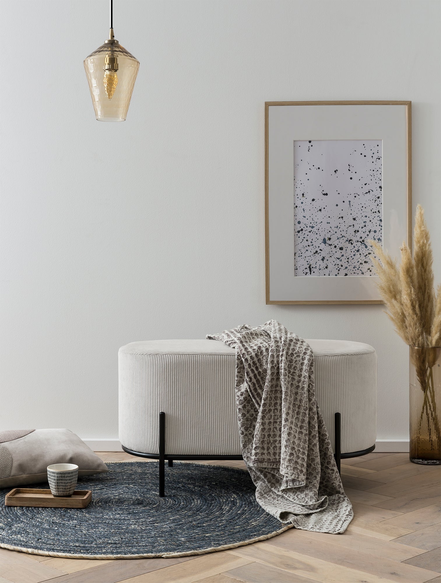 Sales Fever - Polsterhocker Cord Optik Beige