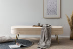 Sales Fever - Sitzpouf oval lang aus Samt Beige