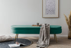 Sales Fever - Sitzpouf oval lang aus Samt Grün#