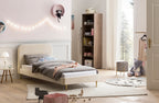 Sales Fever - Polsterbett mit Samtbezug Beige 90x200 cm