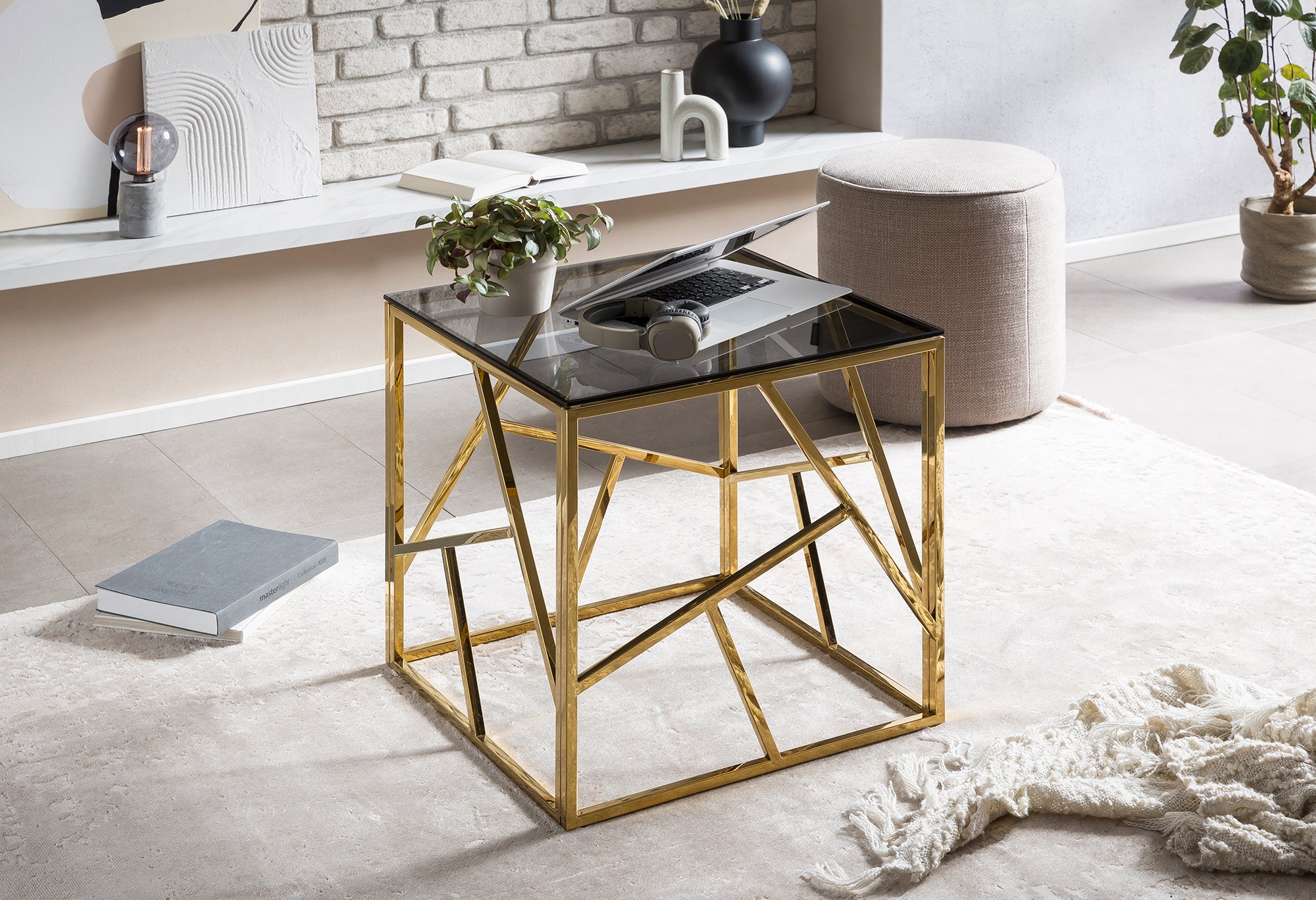 Sales Fever - Beistelltisch Gold/Grau 55x55 cm