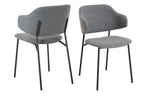 Sales Fever - Armlehnstuhl Bouclé 2er Set Dunkelgrau
