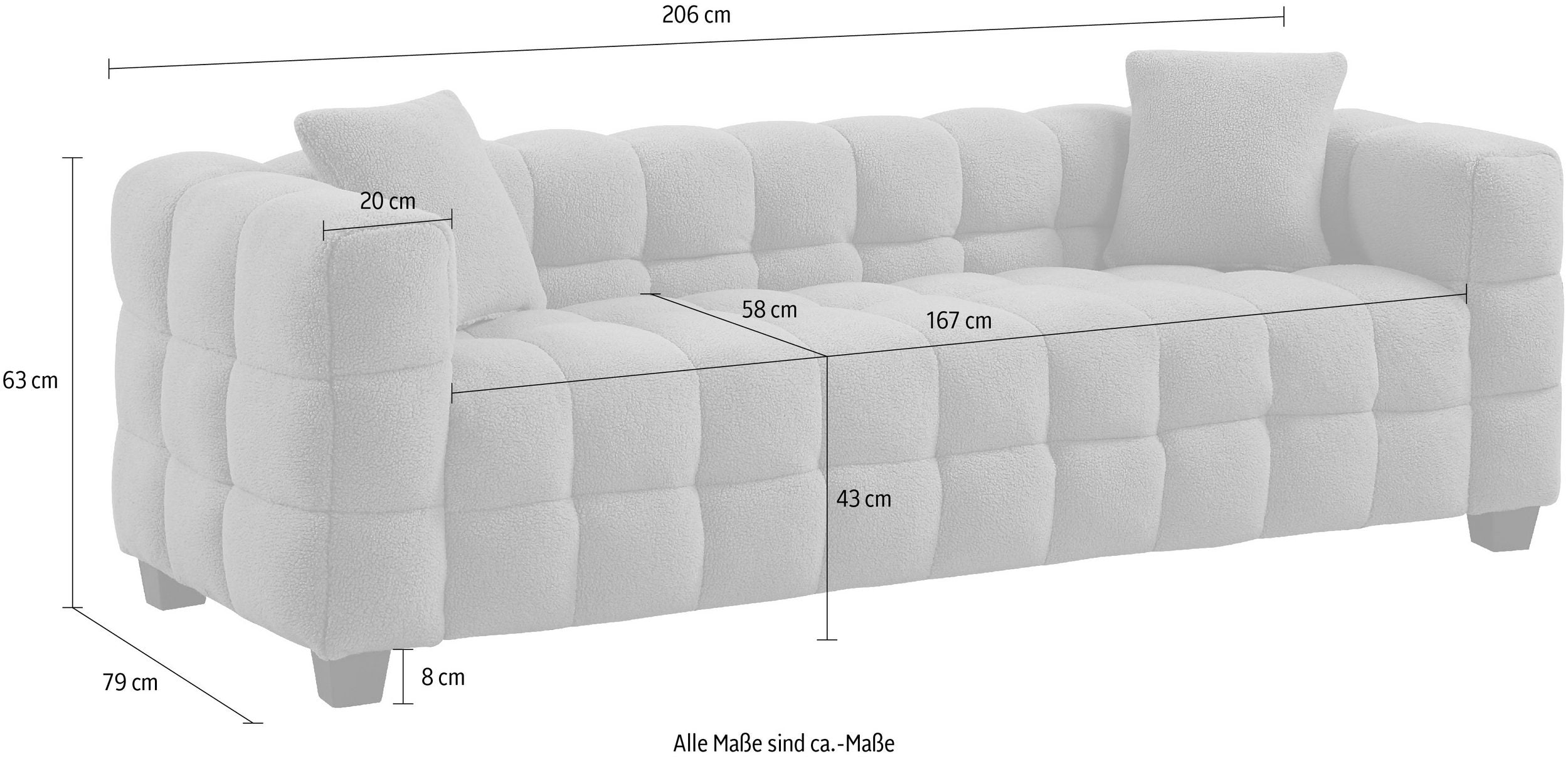 3-Sitzer mit modernem Teddystoff Emden