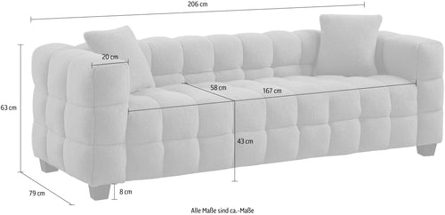 3-Sitzer mit modernem Teddystoff Emden