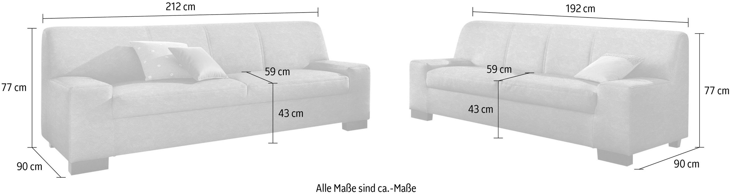 Polstersitzgruppe 3-Sitzer und 2-Sitzer