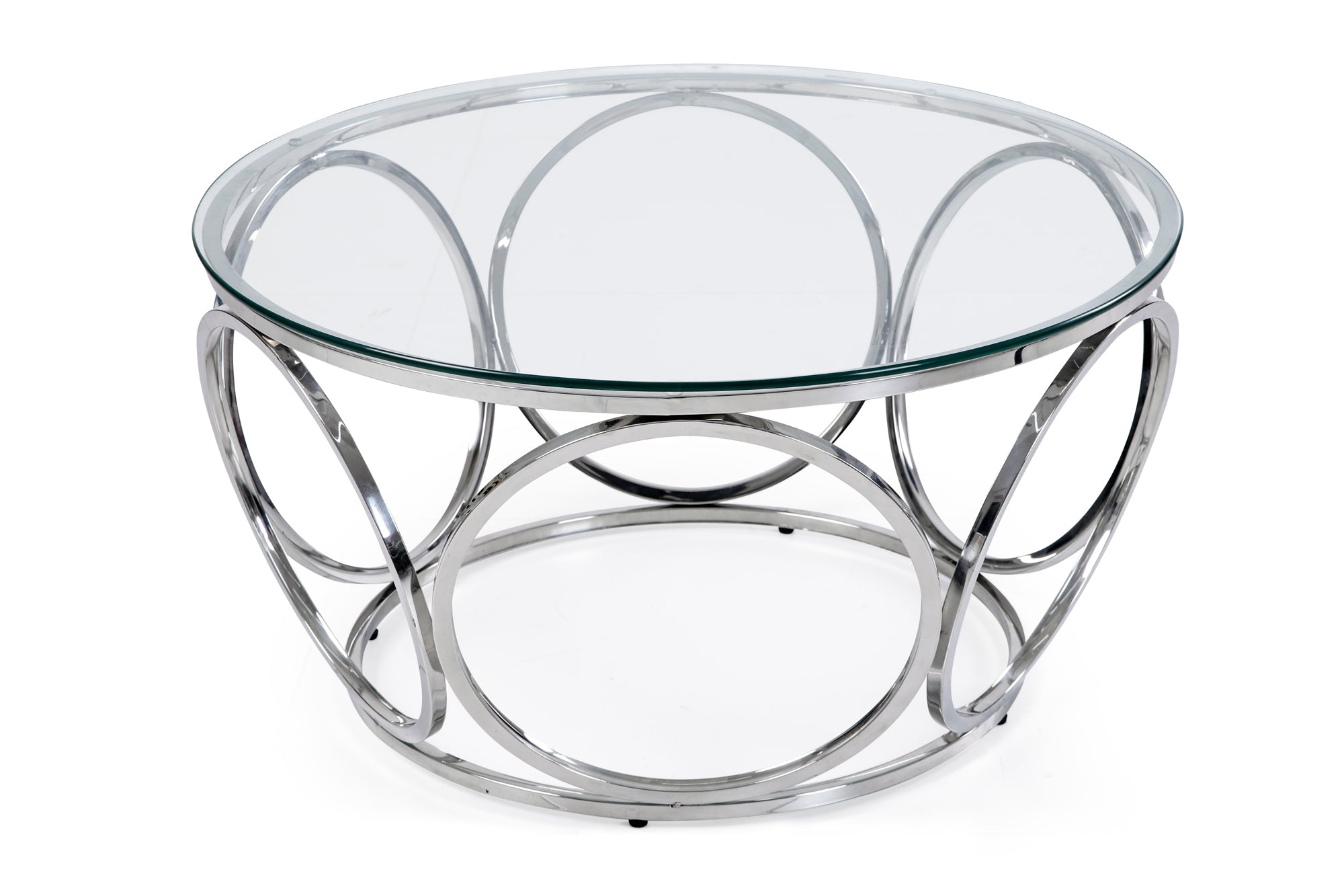 Sales Fever - Couchtisch Ø 80 cm Silber/Klarglas