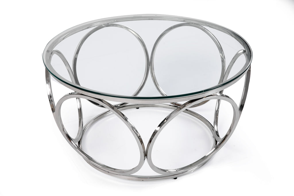 Sales Fever - Couchtisch Ø 80 cm Silber/Klarglas