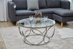 Sales Fever - Couchtisch Ø 80 cm Silber/Klarglas