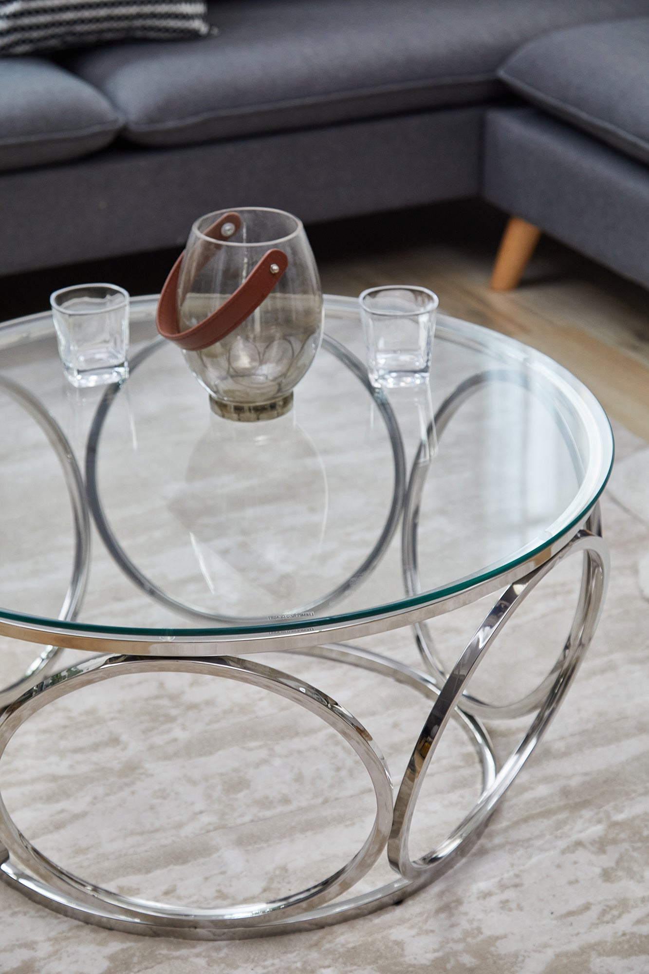 Sales Fever - Couchtisch Ø 80 cm Silber/Klarglas
