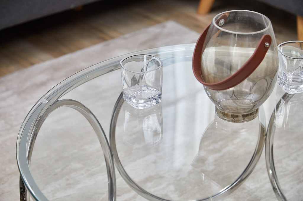 Sales Fever - Couchtisch Ø 80 cm Silber/Klarglas