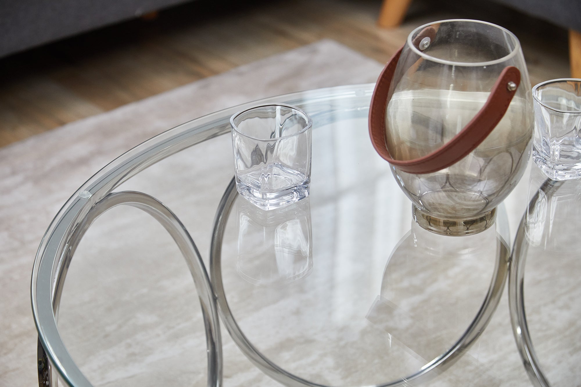 Sales Fever - Couchtisch Ø 80 cm Silber/Klarglas