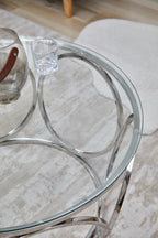 Sales Fever - Couchtisch Ø 80 cm Silber/Klarglas