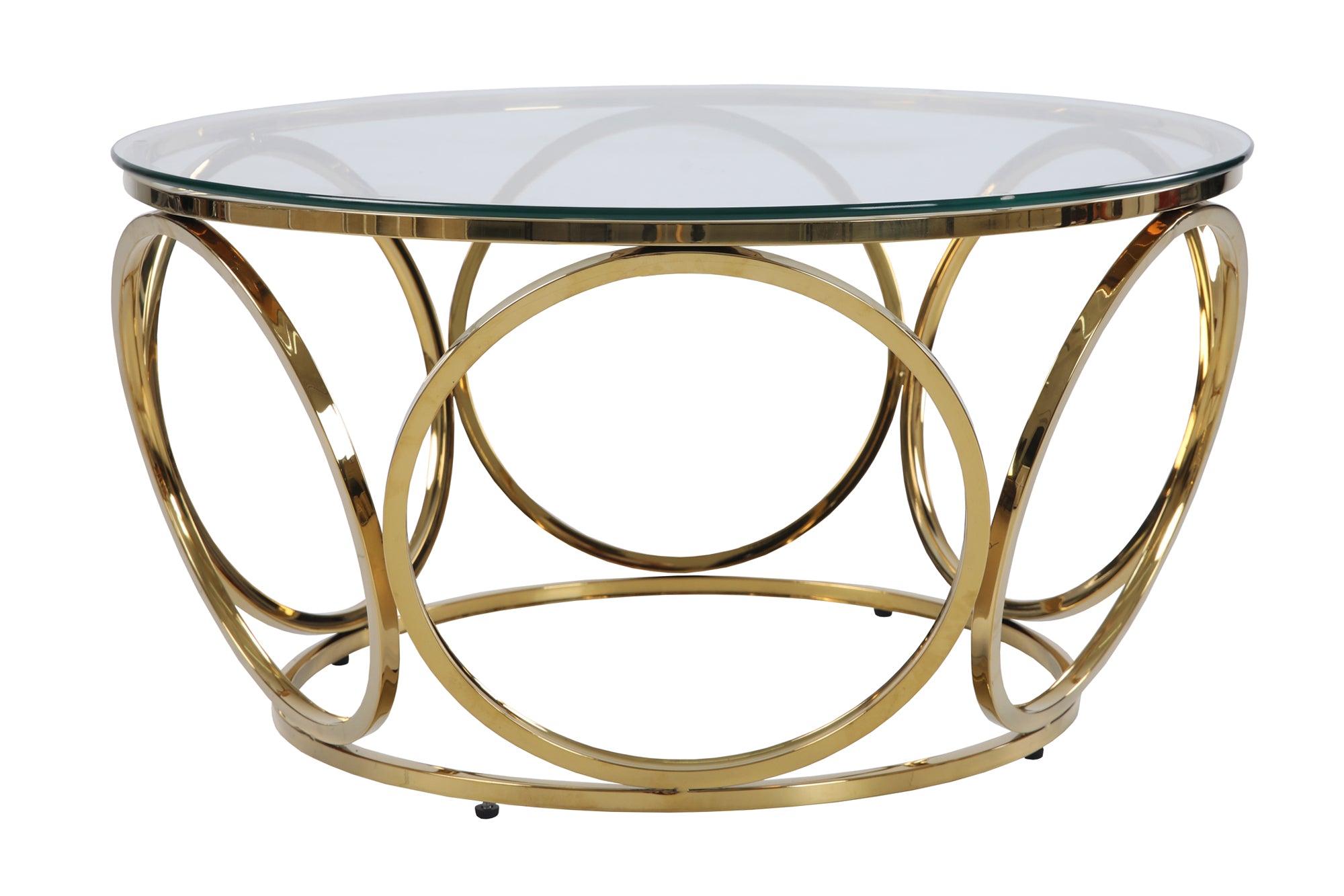 Sales Fever - Couchtisch Ø 80 cm Gold/Klarglas#