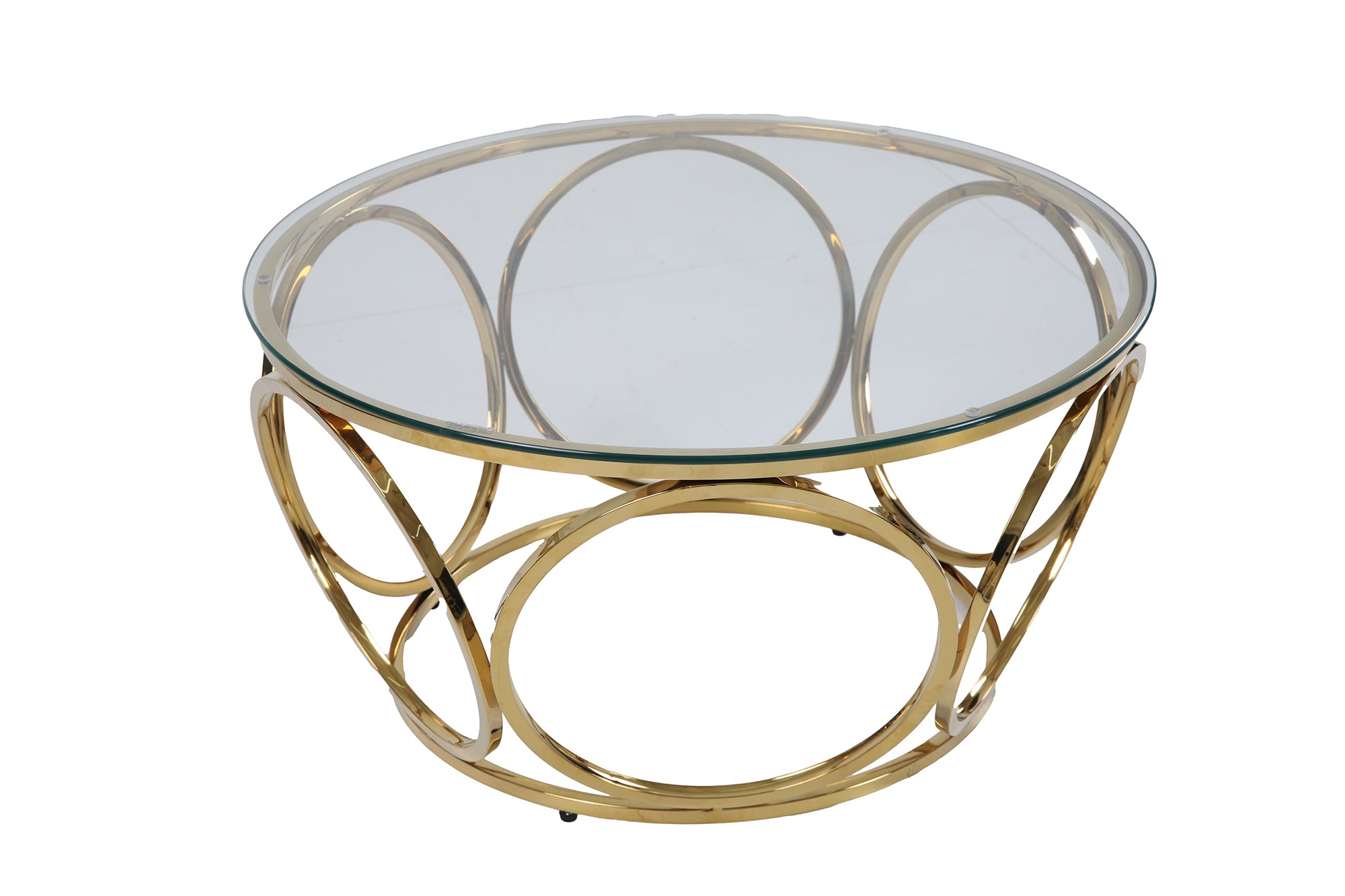 Sales Fever - Couchtisch Ø 80 cm Gold/Klarglas#