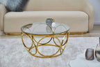 Sales Fever - Couchtisch Ø 80 cm Gold/Klarglas#