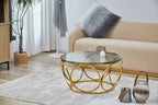 Sales Fever - Couchtisch Ø 80 cm Gold/Klarglas#