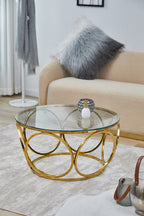 Sales Fever - Couchtisch Ø 80 cm Gold/Klarglas#