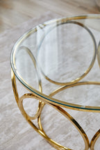Sales Fever - Couchtisch Ø 80 cm Gold/Klarglas#