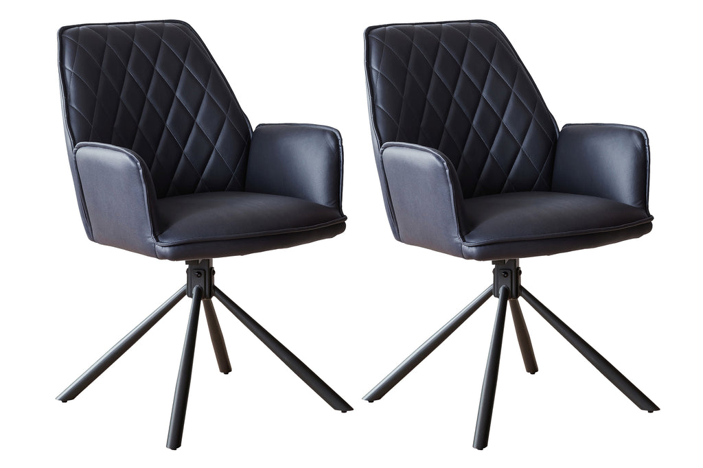 Sales Fever - Armlehnstuhl Dunkelblau 2er Set mit 360° Drehfunktion