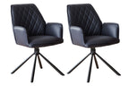 Sales Fever - Armlehnstuhl Dunkelblau 2er Set mit 360° Drehfunktion