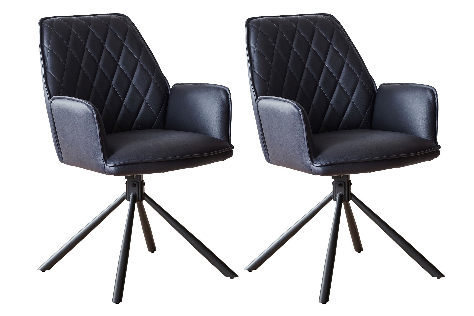 Sales Fever - Armlehnstuhl Dunkelblau 2er Set mit 360° Drehfunktion