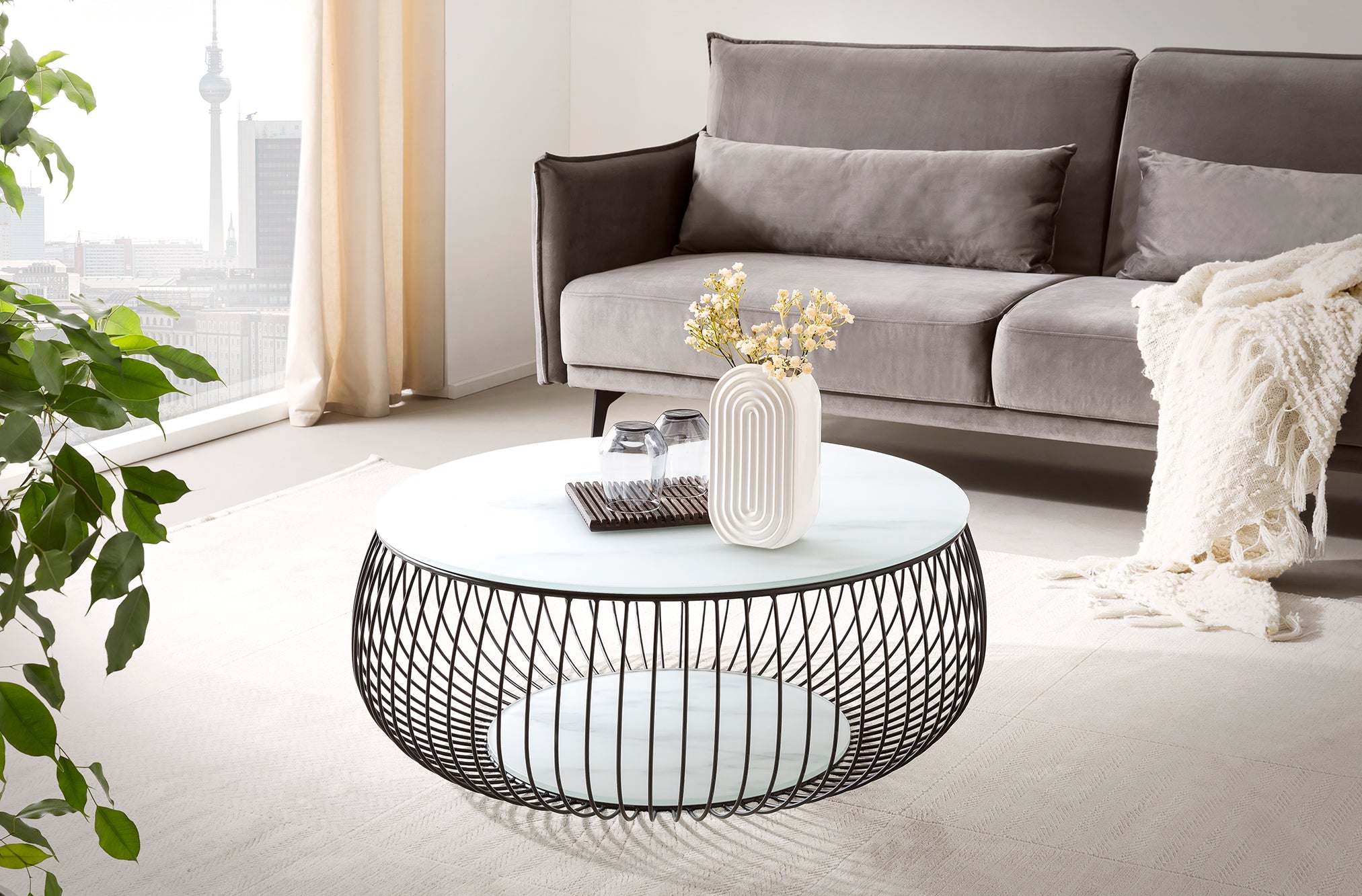 Sales Fever - Couchtisch Ø 86 cm Schwarz/Weiß