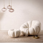 Sales Fever - Sessel und Hocker Set aus Teddyfell Weiß