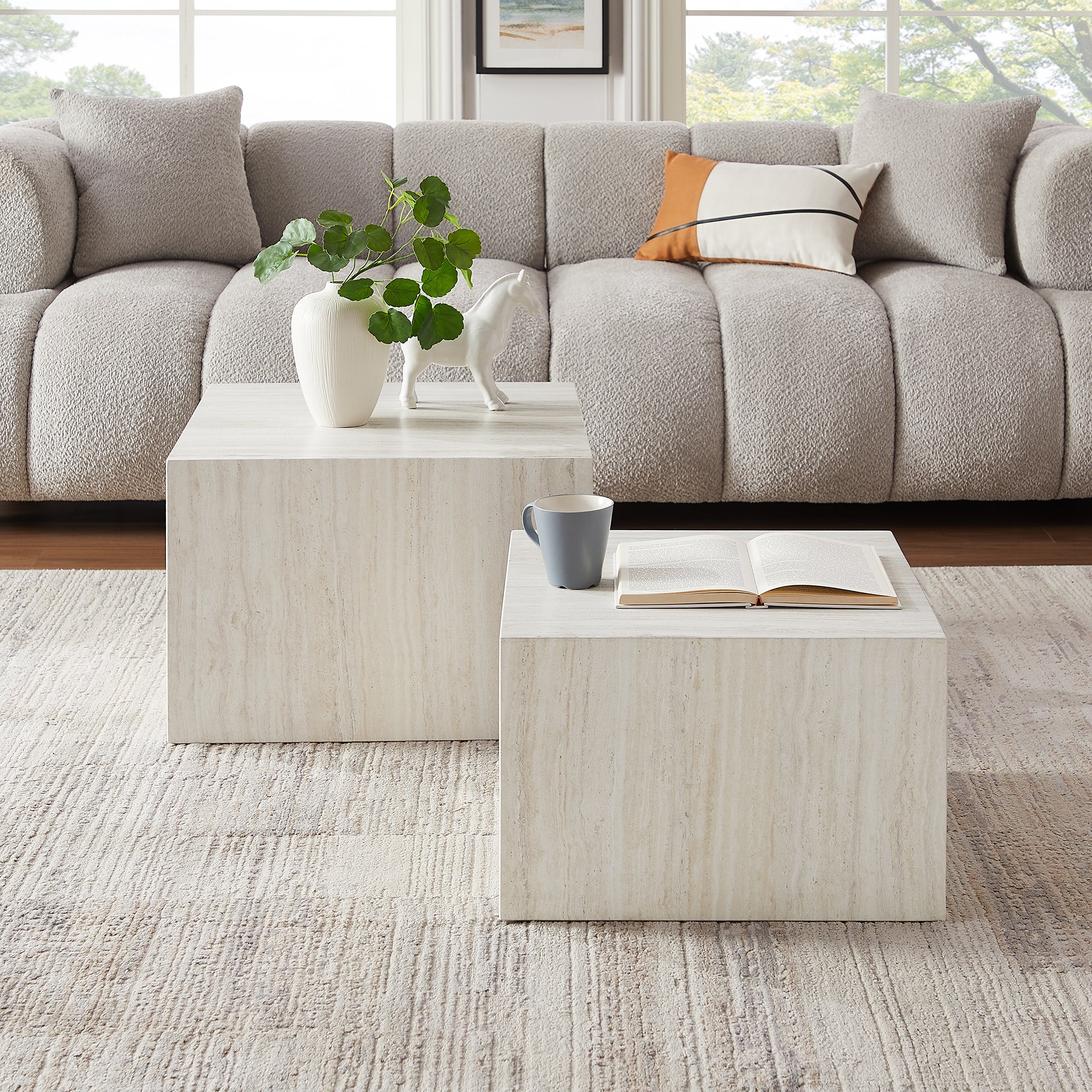 Sales Fever - Couchtisch Travertin 2er Set#
