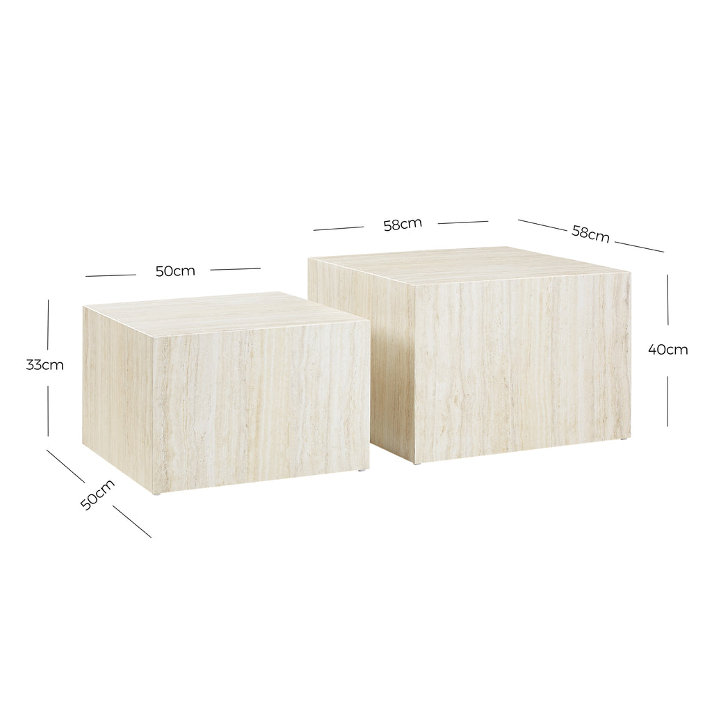 Sales Fever - Couchtisch Travertin 2er Set#