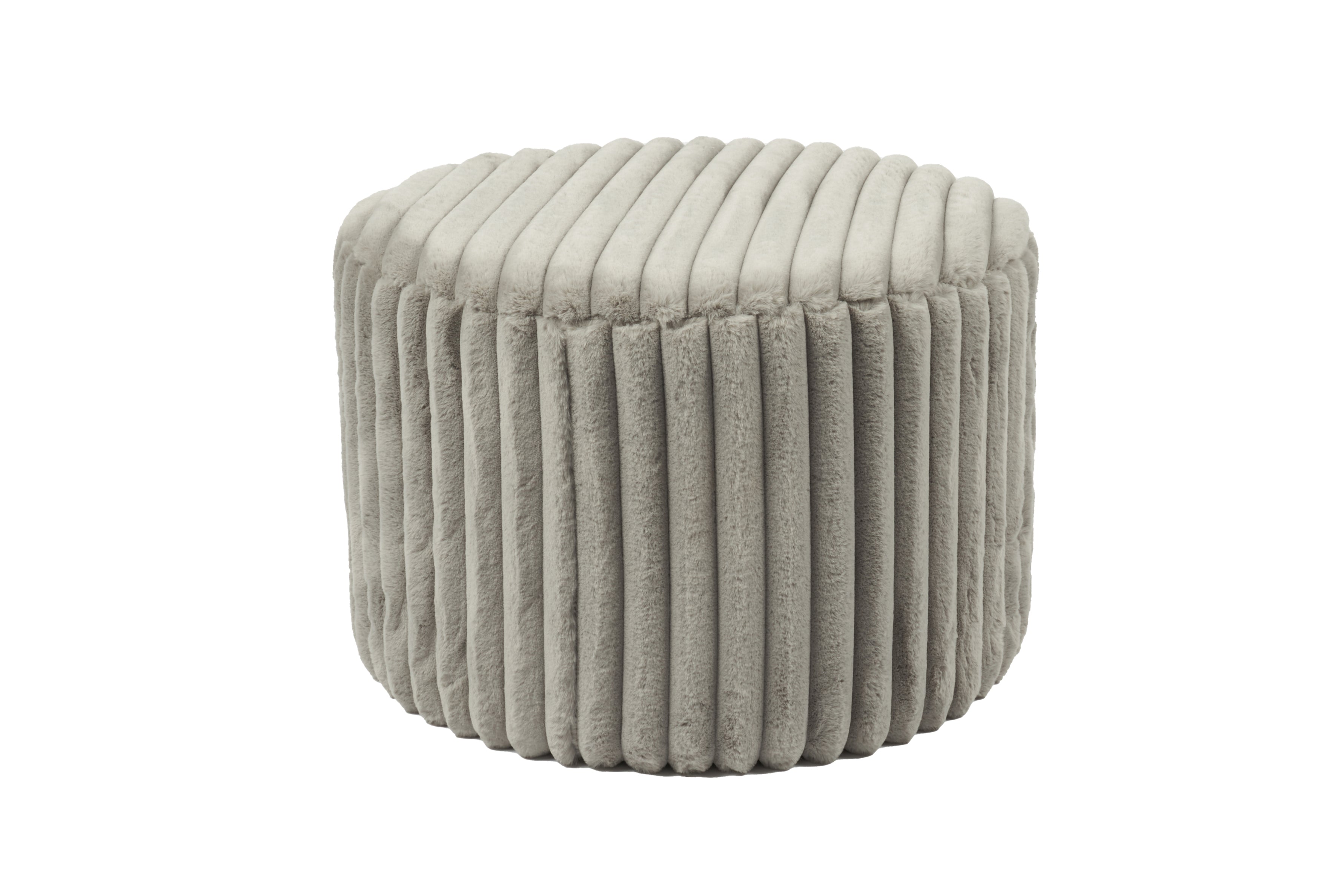Sales Fever - Sitzhocker Ø55 cm Plüsch-Cord Hellgrau