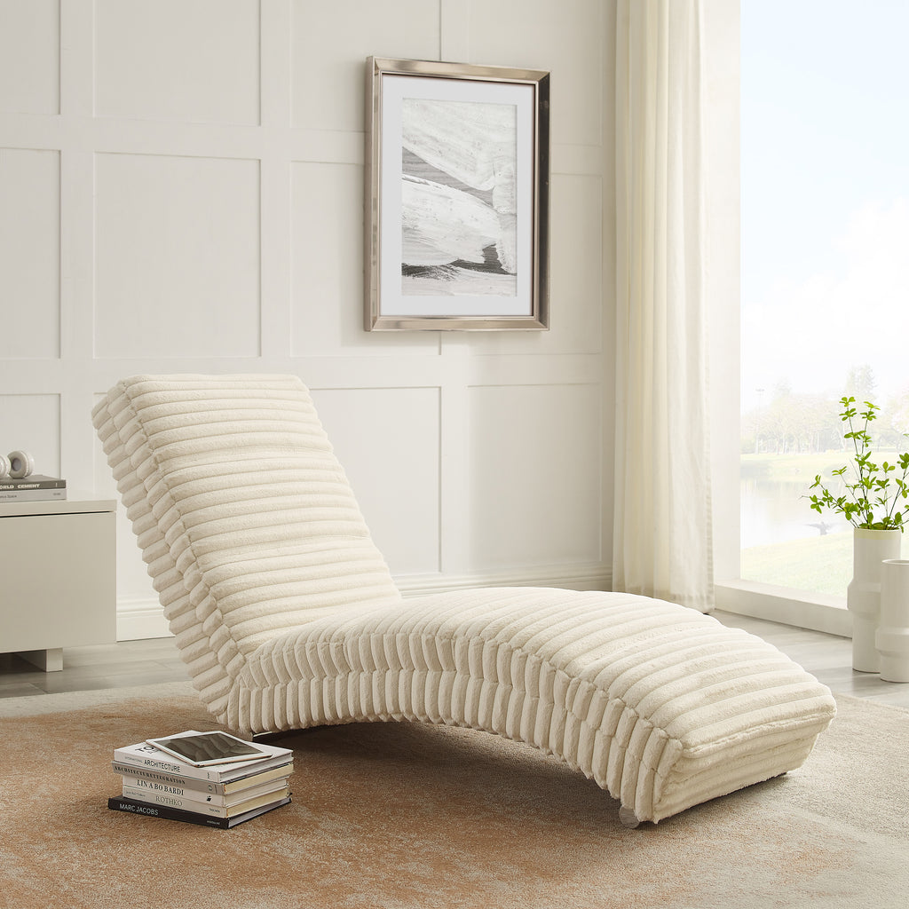 Sales Fever - Chaiselongue Plüsch-Cord Beige