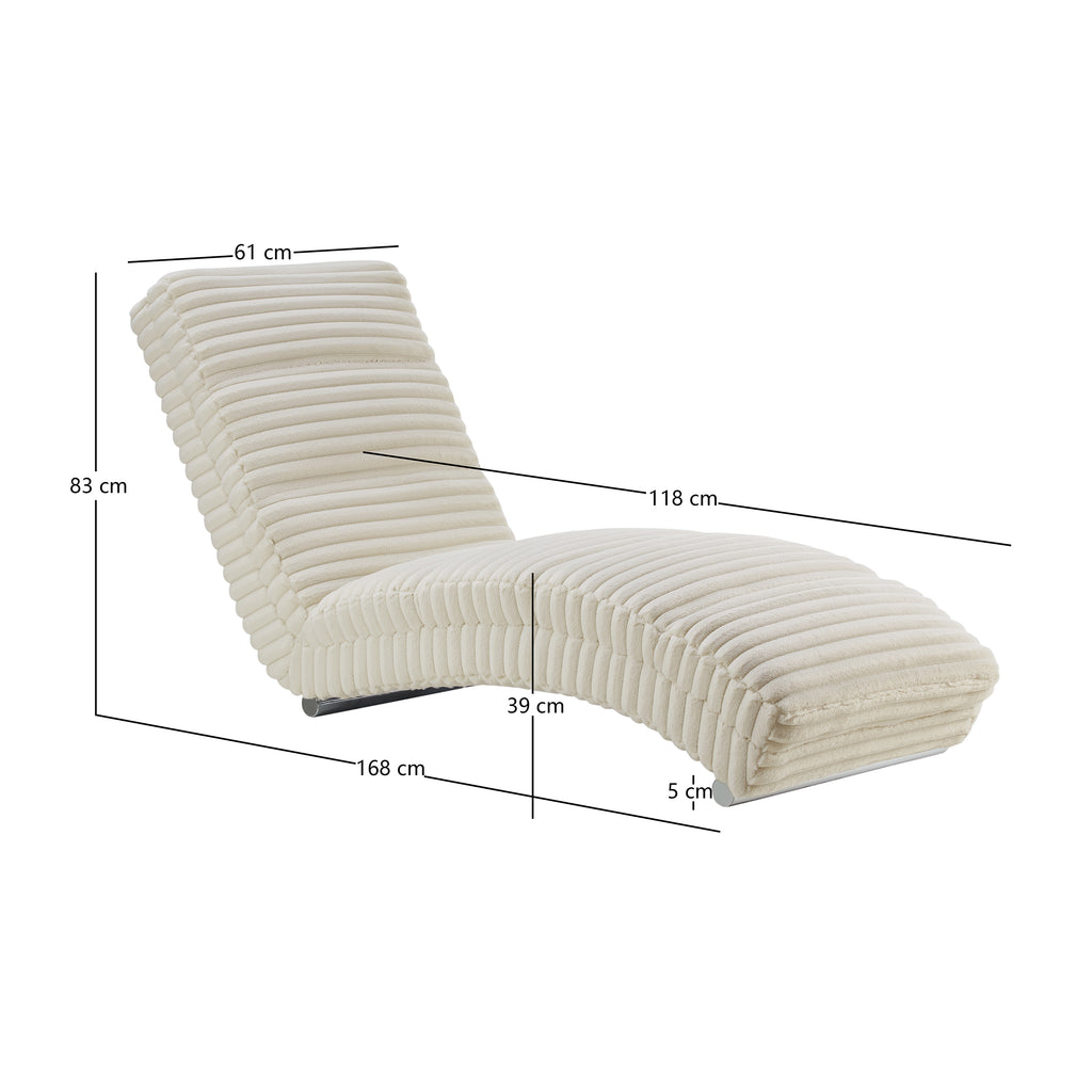 Sales Fever - Chaiselongue Plüsch-Cord Beige
