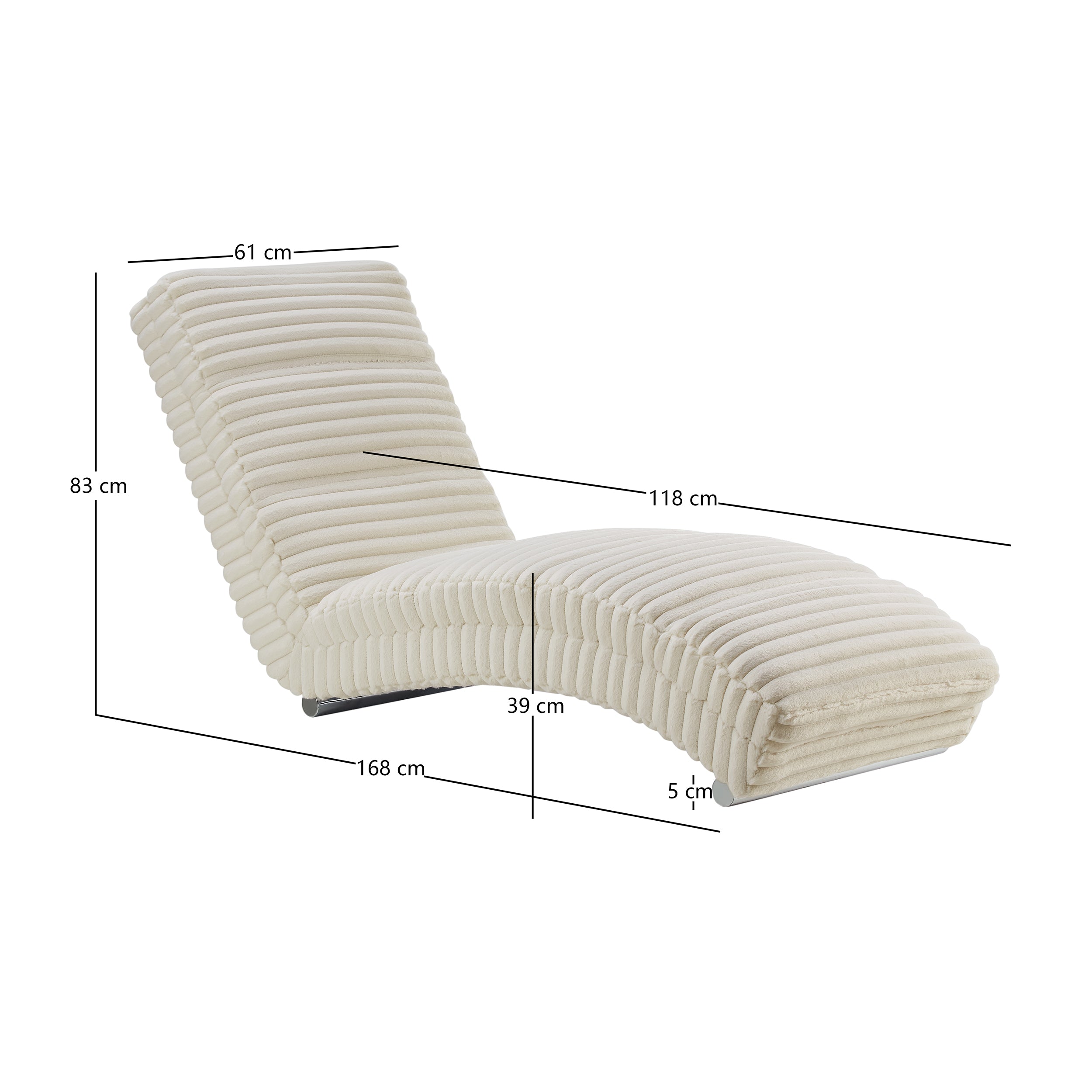 Sales Fever - Chaiselongue Plüsch-Cord Beige