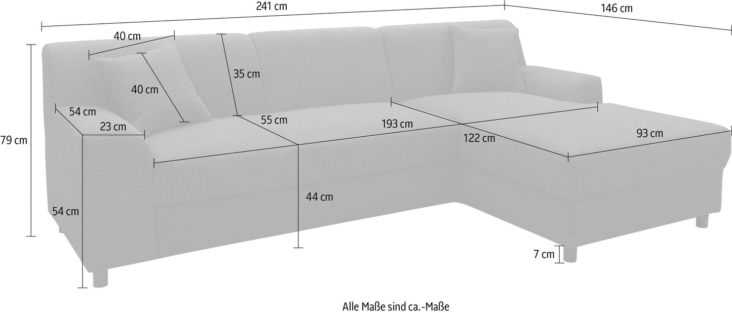 Ecksofa mit Schlaffunktion Federkern